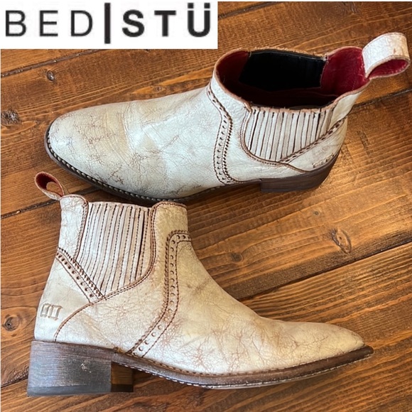 Bed Stu Shoes - ⭐️ BED STU White Distressed Booties